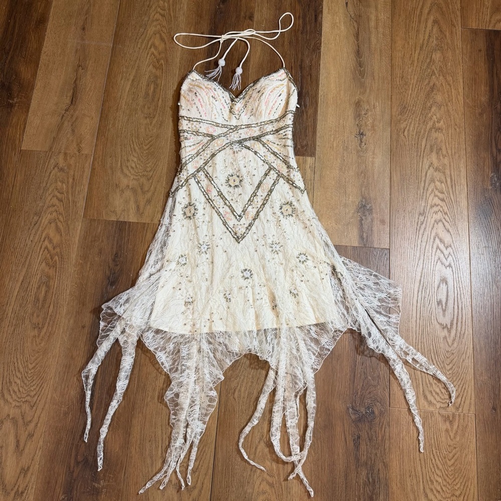 Vintage Y2K Beaded Dress Vintage Beaded Dress Sue Wong Wedding Dress Lace Fairy - Picture 11 of 15